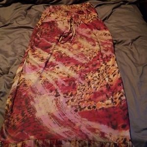 Strapless multicolored full length dress